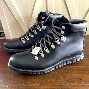 NEW Size 10 Men's Cole Haan Zerogrand Water Resistant Black Hiker Boot C35594